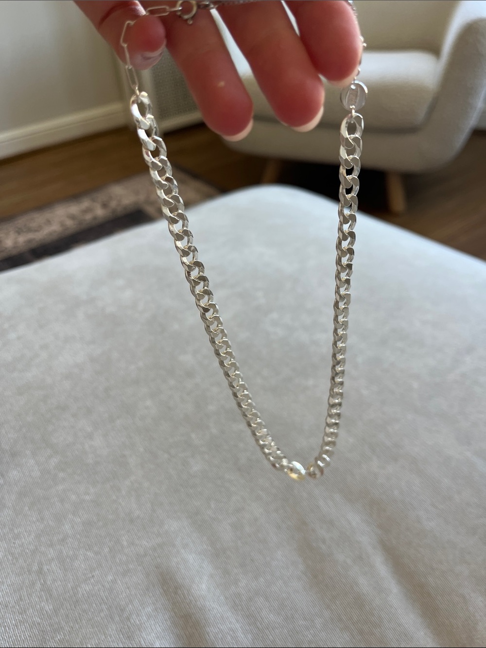 Jennifer Zeuner 16" Adjustable Silver Chain Link Necklace